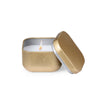 Elegance Metallic Travel Candle – Scented Vanilla Luxury in Shatterproof Tin