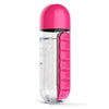 2-in-1 Pill Organizer Water Bottle – 600ml Travel Medicine & Supplement Cup